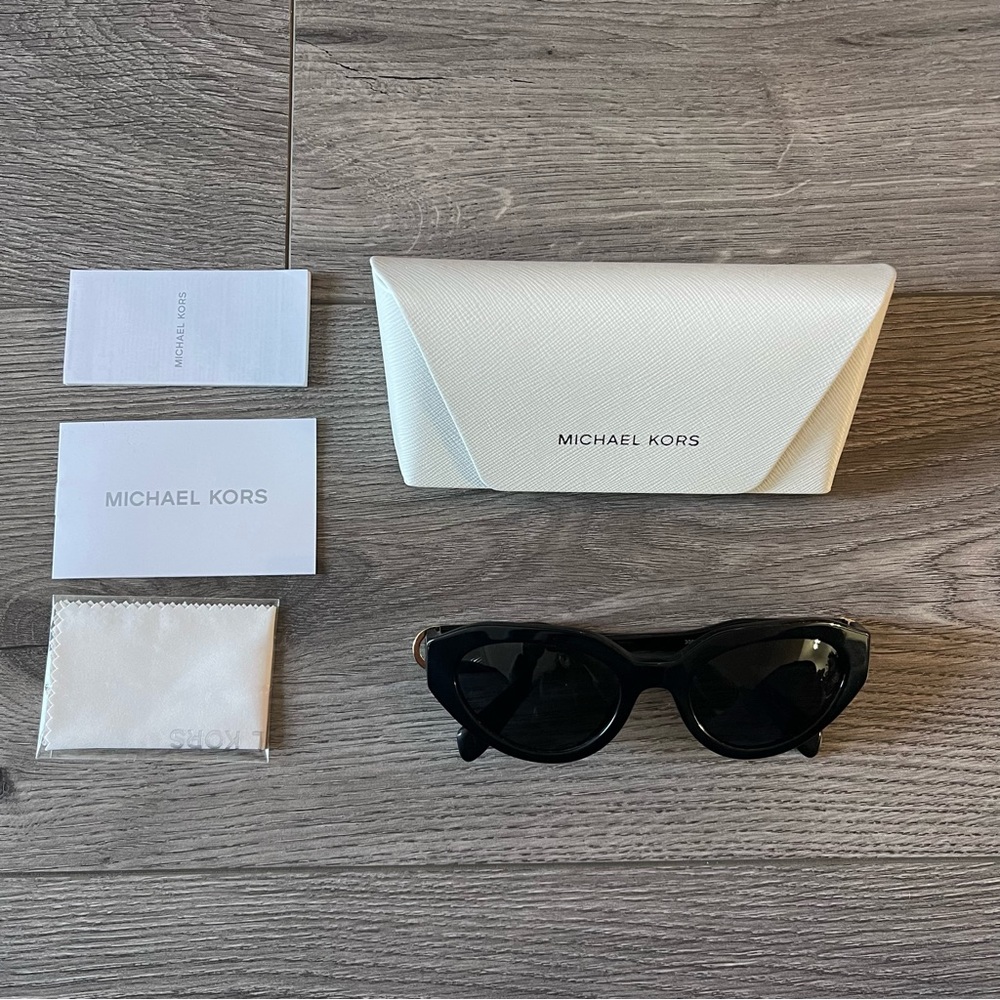 Michael Kors Empire Oval Sunglasses Black - Picture 3 of 5